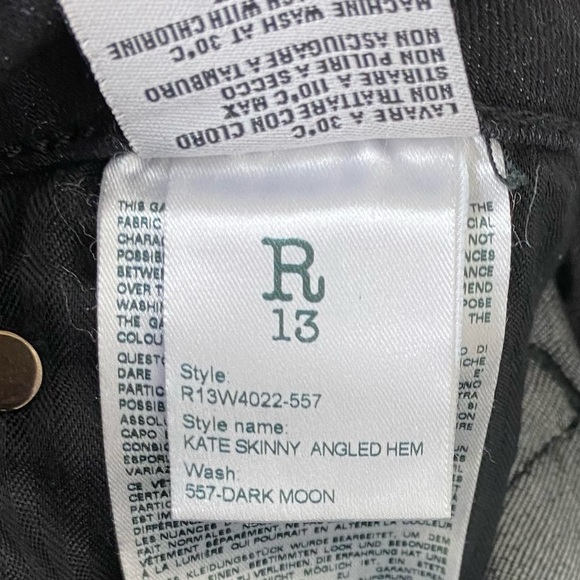 R13 Kate Skinny Angled Hem Jeans - Picture 13 of 16